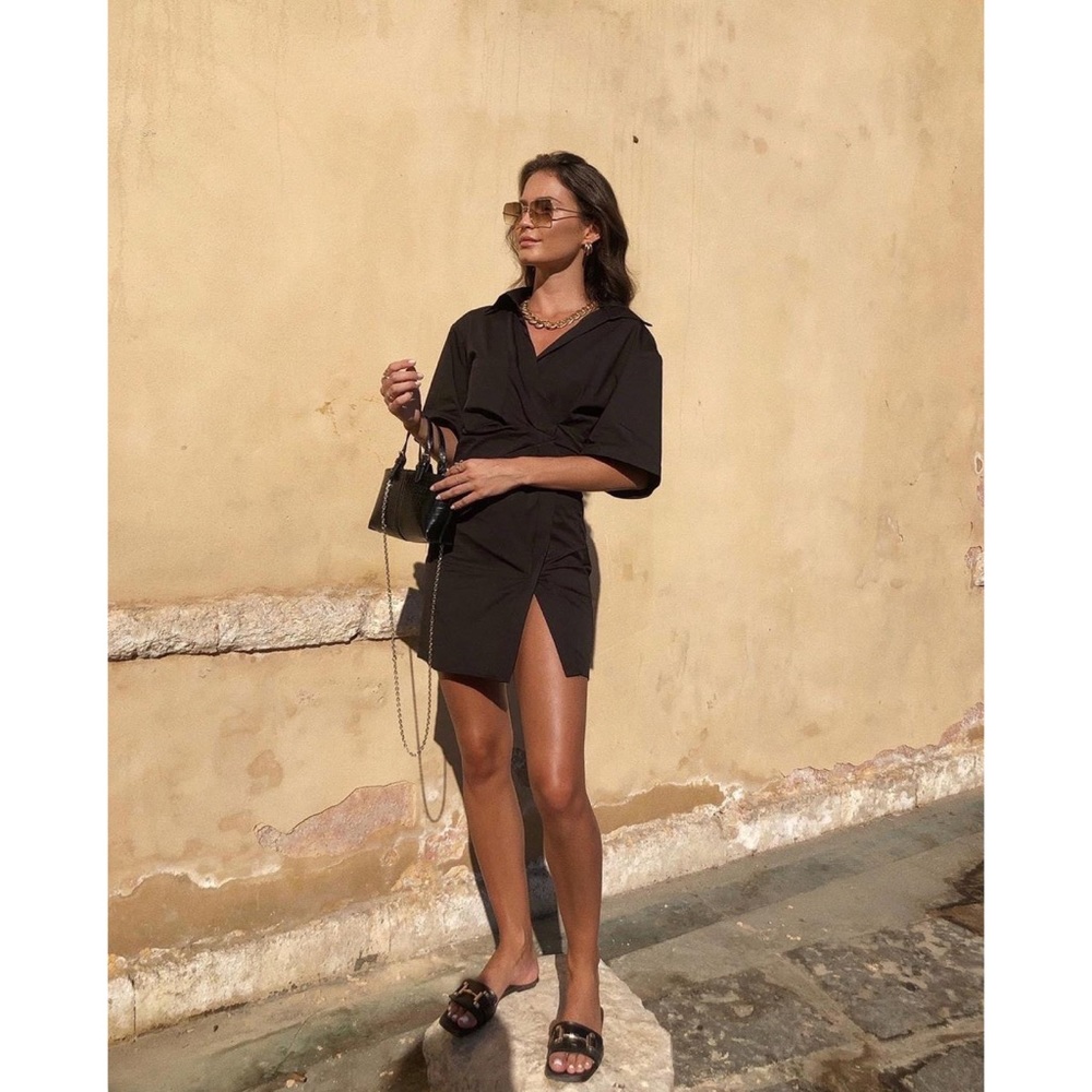 ZARA poplin wrap dress